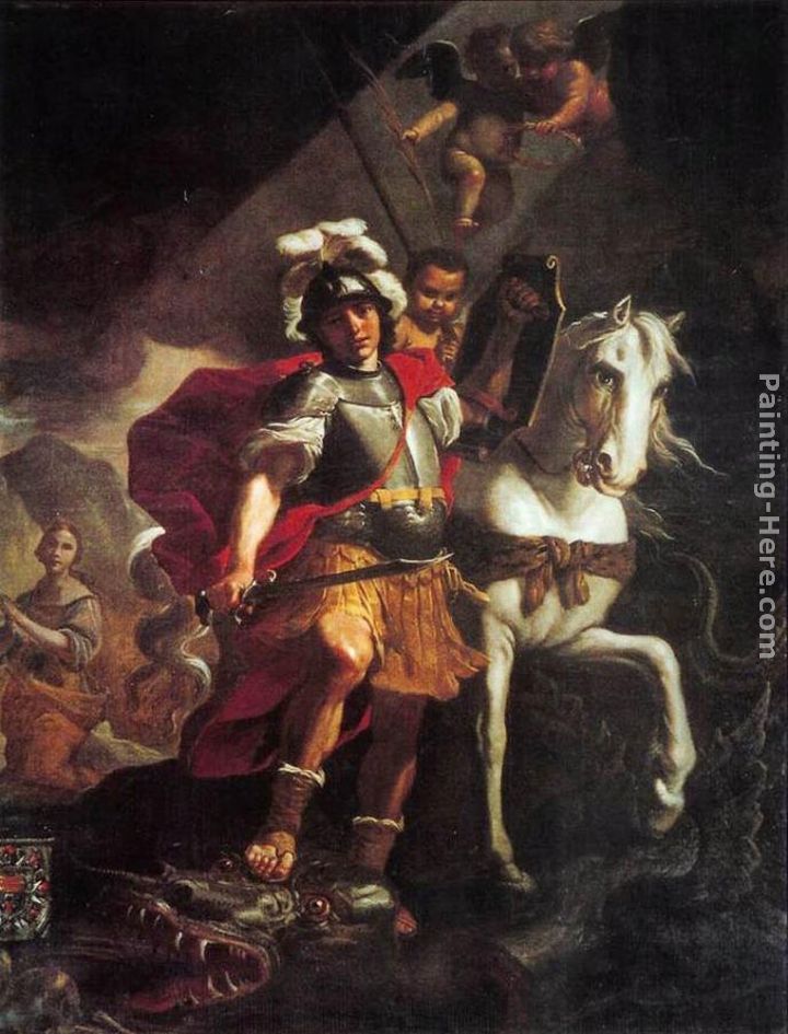 St. George Victorious over the Dragon painting - Mattia Preti St. George Victorious over the Dragon art painting